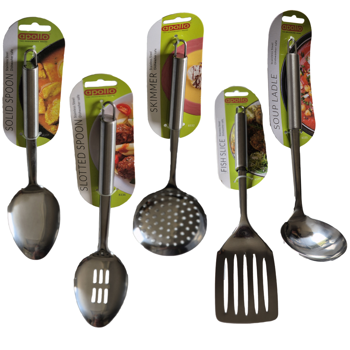 Kitchen Utensils Stainless Steel Spatula Spoon Masher Ladles 5 Pce Set