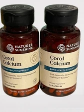 2PK-Nature's Sunshine Coral Calcium Supp -90 Caps each, Bone Health EXP 9/2026