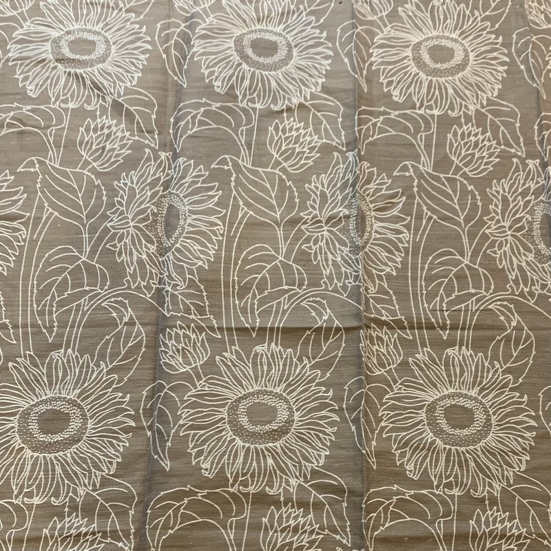 Vintage Mid Century Modern WEST GERMAN 70s Retro Fabric Sunflower Flower Floral