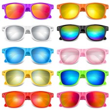 10 Pack Neon Party Sunglasses Unisex Retro Style Party Favors Birthday Beach ...