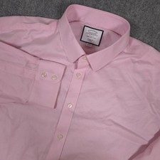 Charles Tyrwhitt Dress Shirt Mens 19-38 Pink Button Up Classic Fit Barrel Cuff