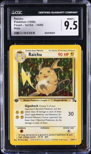 Raichu (1st Edition) graded CGC 9.5 for sale on eBay