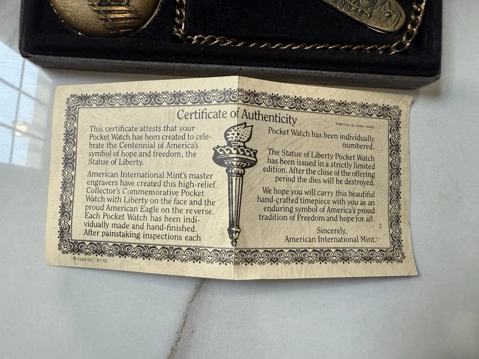 Reloj de Bolsillo Majestron Cuarzo Cadena y Navaja de Bolsillo Diseño Tren - en Caja + Certificado de Autenticidad Foto 2 de 4