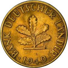M&uuml;nze, Bundesrepublik Deutschland, 5 Pfennig, 1949, Hambourg, SS, Brass Clad
