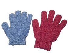 Exfoliating Bath Glove Set Of Two Pink Blue New 27