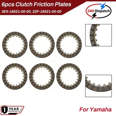 6x Clutch Friction Plates For Yamaha Raptor 80 YFM80 2002-2008 #3E5-16521-00-00