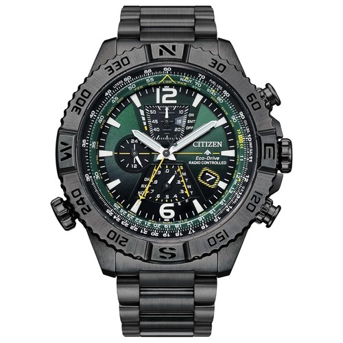 Citizen Navihawk Promaster AT822756X AT Green Dial EcoDrive Mens Watch G2U - Picture 1 of 14