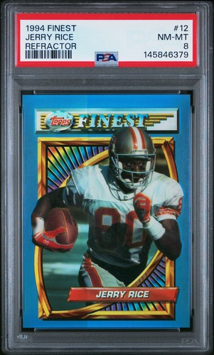 1994 FINEST REFRACTOR #12 JERRY RICE PSA 8