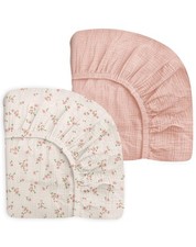 Mini Crib Sheets for Baby Boy Girl 2 Pack, Neutral Mini Crib Mattress Sheet 2...