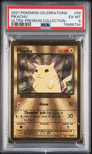 2021 POKEMON CELEBRATIONS ULTRA-PREMIUM COLLECTION #58 PIKACHU PSA 6