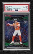2024 Panini Prizm Fireworks Green Prizm Bo Nix #23 PSA 10 GEM MT 0ma6