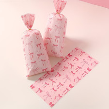 Pink Bow Cellophane Party Candy Bags Cello Gift Present Sweet Popcorn UK Seller