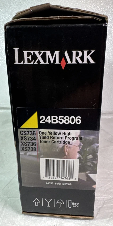 Cartucho de tóner amarillo de alto rendimiento original Lexmark 24B5806 para CS736 / XS734 NUEVO Foto 4 de 4