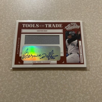 2004 Absolute Tools Of The Trade Bernie Williams Dual Game Used Autograph 1/5
