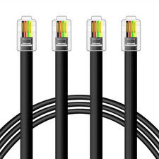NECABLES 2Pack RJ9 Cable 6ft 4P4C Phone Cord Telephone / RJ10 /...