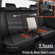 Pu Leather Car Seat Cover Set For 2007-2024 Chevy Silverado 1500 2500 Hd