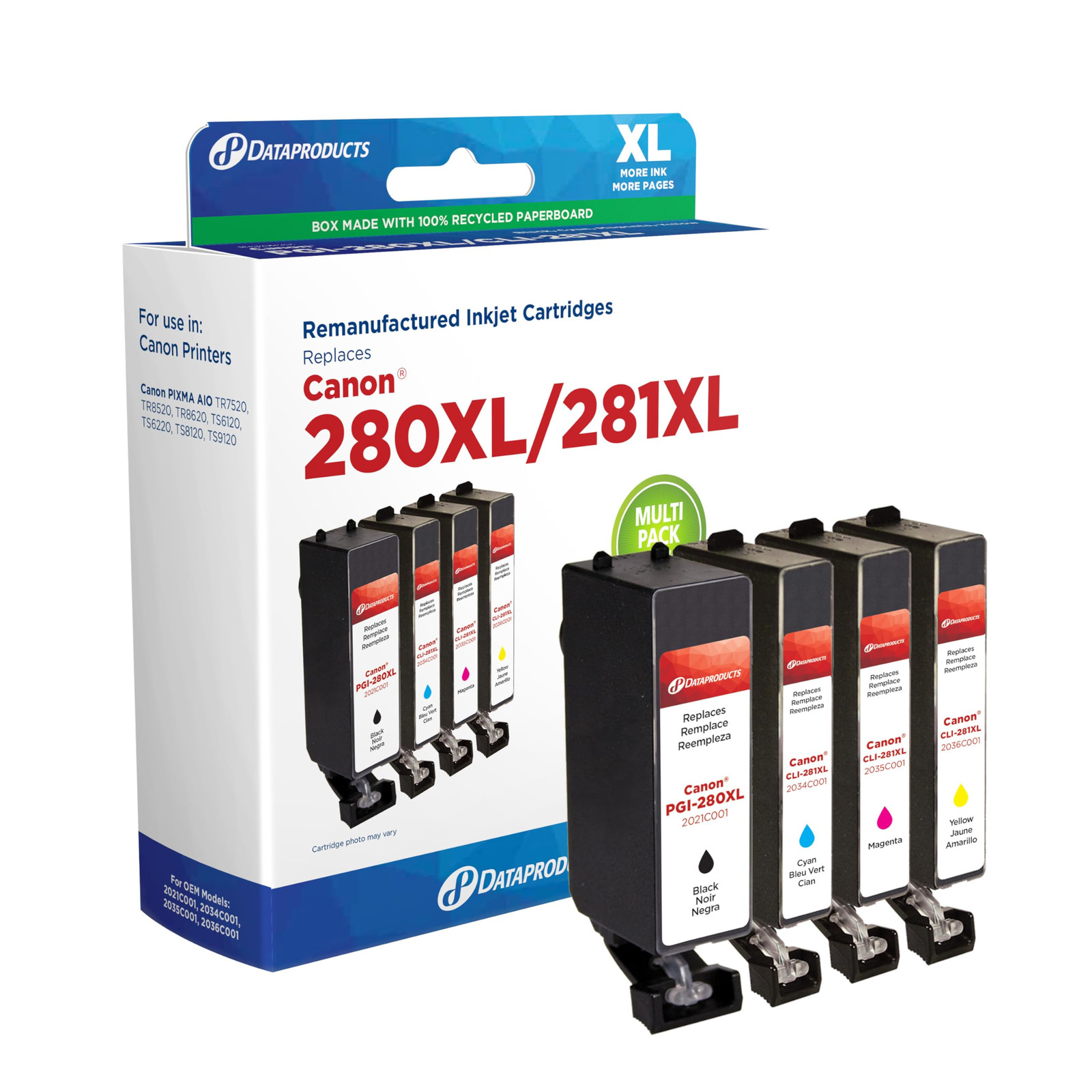 Черные/Голубые/Пурпурные/ Желтые картриджи XL с высоким расходом чернил в упаковке по 4 штуки - Совместимы с