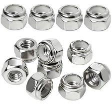 1/2-13 Lock Nut Nylon Insert Hex Locknuts Locking Hex Nuts 304 Stainless Steel 2
