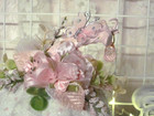 shabby sweet hand painted + pink polka dot glitter fabric LIL Halloween Pumpkin — photo 3