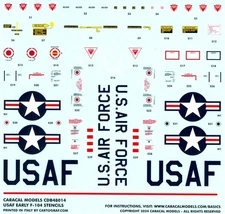 Caracal Decals 1/48 EARLY F-104 STARFIGHTER STENCILS U.S. Air Force Versions