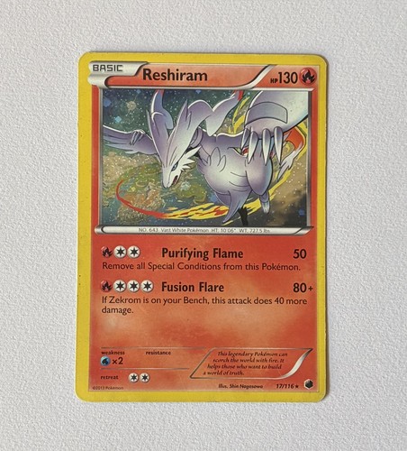 Pokemon TCG Reshiram Plasma Freeze 17/116 Cosmos Holo Rare LP/MP