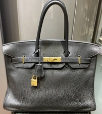 Tasche Hermès Birkin 35 Togoleder Schwarz Go...