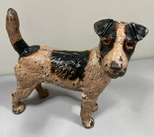 Antique Hubley Wire Haired Fox Terrier Cast Iron Doorstop 1920's Pennsylvannia