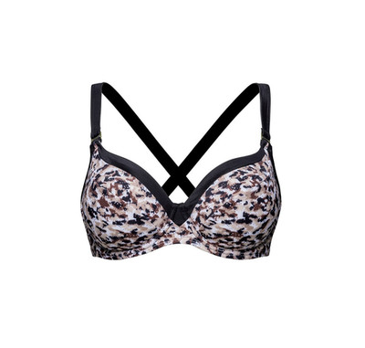 Sans Complexe Sunset Stay Bikini Top 38C Underwired Full Cup Animal Print Swim