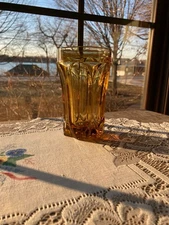 Anchor Hocking Fairfield Amber Tumbler Iced Tea Glass 3.2" Diameter 5" Tall