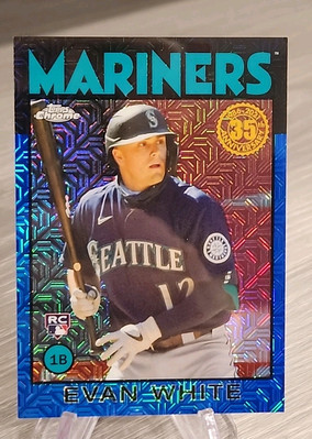 Evan White 2021 Topps Silver Pack Mojo Blue /150 Rookie #86BC-82 Mariners RC