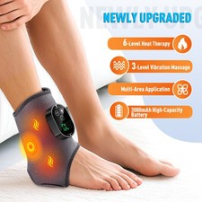 Electric Foot Ankle Massager Relieve Ankle Pain 6 Heat Levels, 3 Vibration Modes