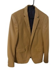 ZARA Cappotto sportivo blazer uomo cammello marrone foderato con bottoni singoli US 38 EUR 48