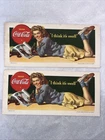 2 Vintage 1942 Coca Cola Ink Blotter Litho Drink Coca Cola Advertising Cards