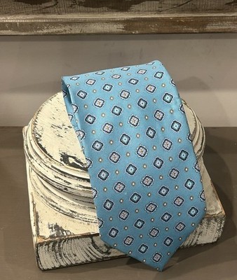 Vera Bradley for Baekgaard Silk Tie Blue Teal Medallion Geometric 3.75'' Classic