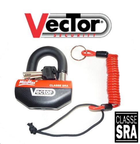 Antivol moto homologué assurance Vector Minimax+ bloque disque mini U contre le vol de nuit