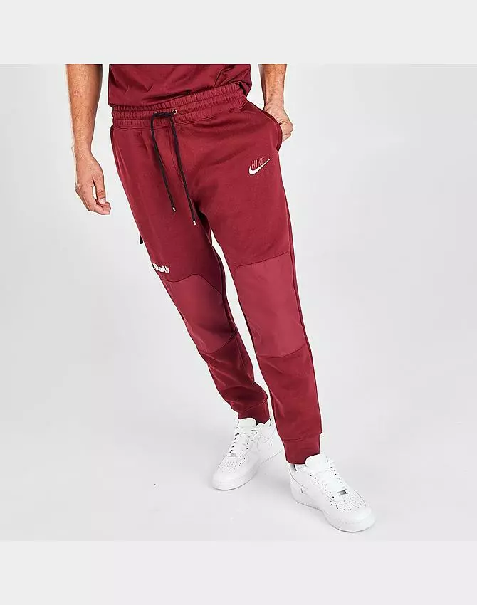 Nike Air Block Logo Mens Fleece Pants Jogger Size L Maroon CU4141-638 | eBay