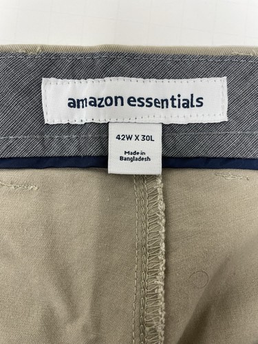 Amazon Essentials Straight Pants Men's 42x30 Tan Comfortable Casual - Picture 4 of 4