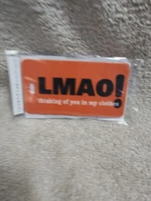 Inventive Travelware " LMAO thinking Of...." Orange Luggage Tag (Box 27)