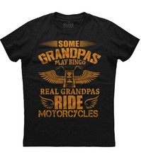 Real Grandpas Ride Motorcycles Mens Short Sleeve New Cotton Black T-shirt