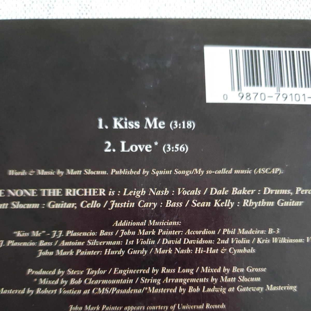 Sixpence None The Richer ‎- Kiss Me (2-Track CD Single, 1998