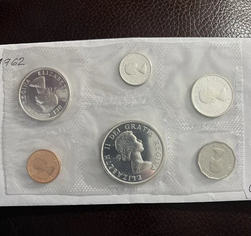 1962 CANADIAN PL SET COIN Total Silver 1.1 OZ. Good Condition