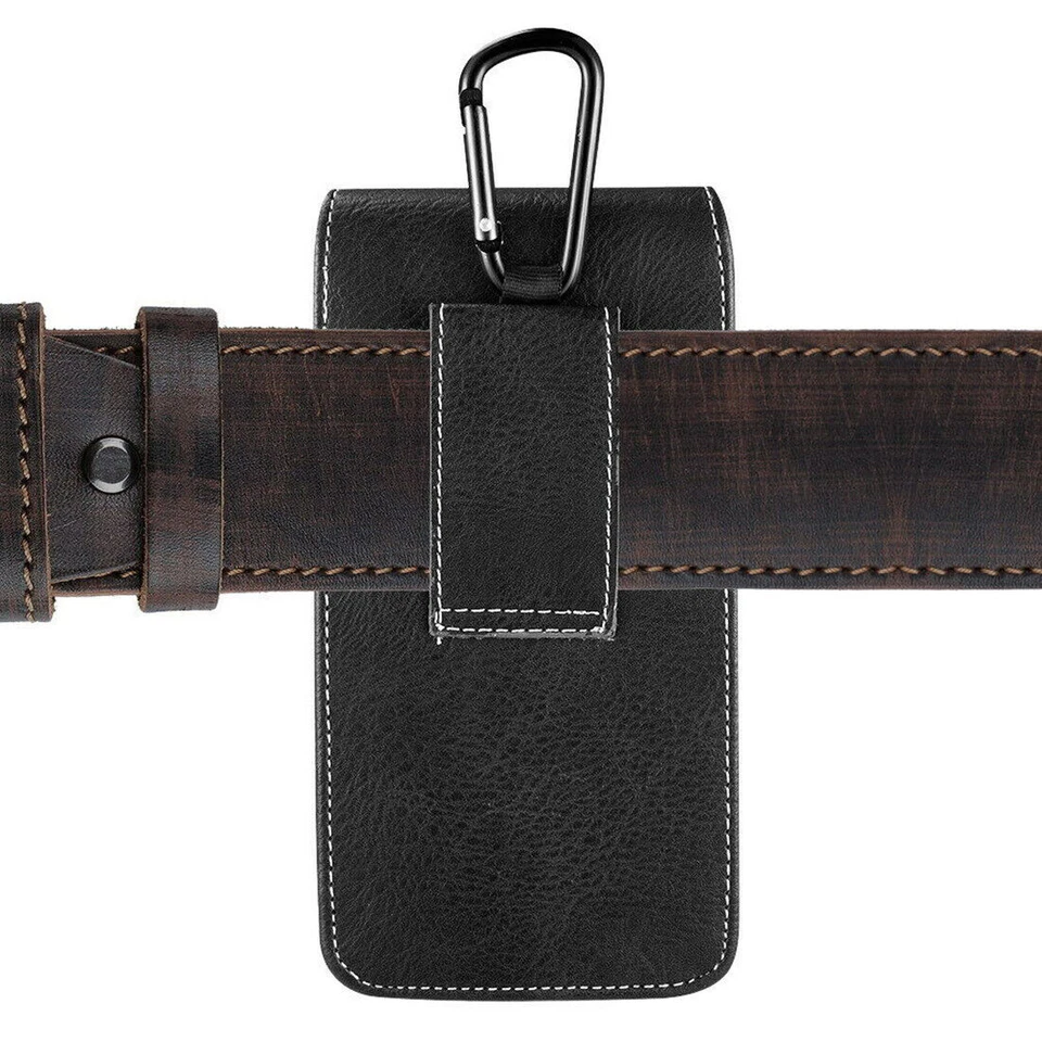 For iPhone 11 12 13 14 15 16 Genuine Leather Belt Clip Loop Holster Case Pouch - Image 2 of 4