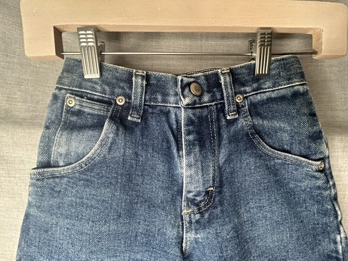 Wrangler Boys Blue Denim Jeans Size 10 Slim Adjustable Snap Front Zipper Fly - Picture 5 of 9