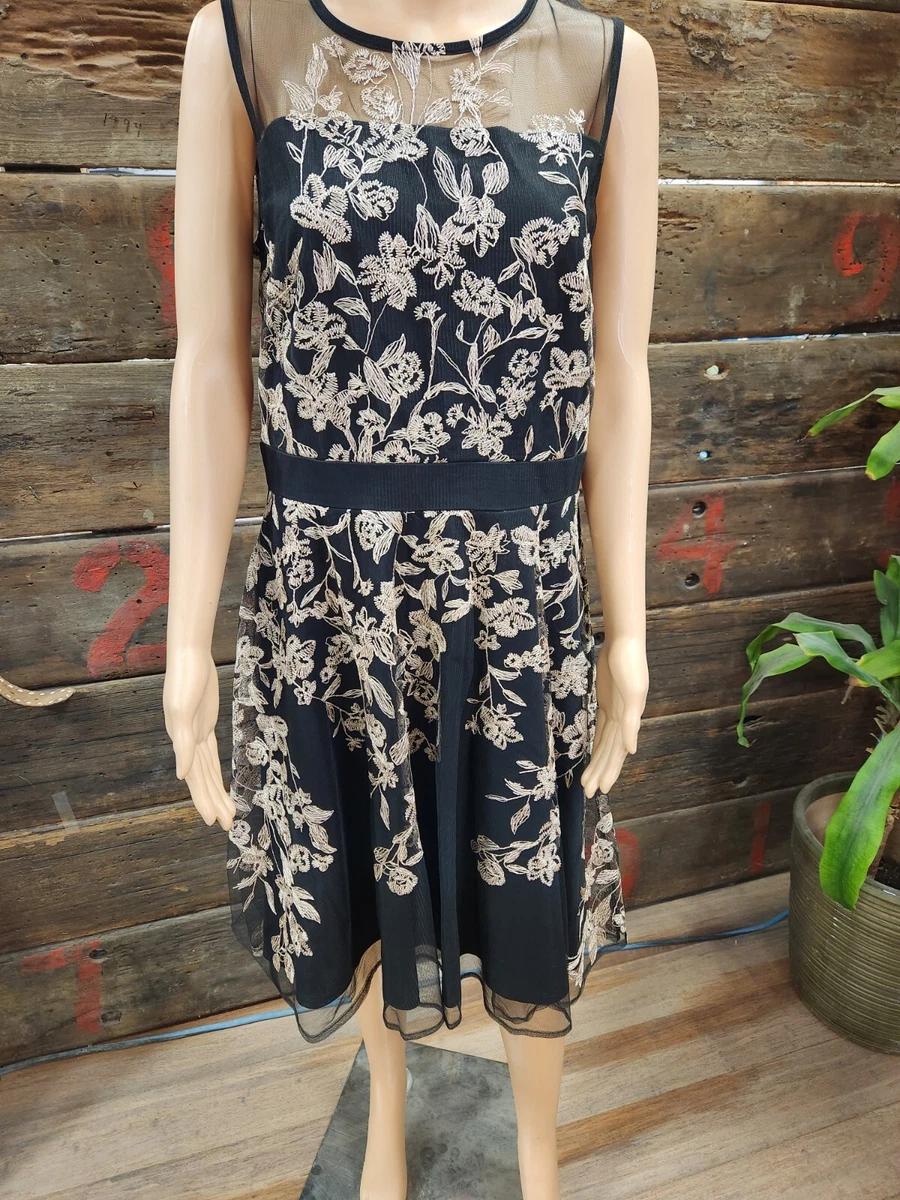 J Taylor Black Embroidered Light Pink Knee Length Dress Size 12 | eBay