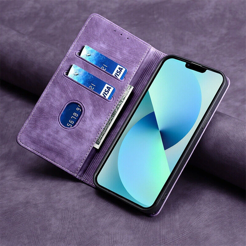 Flip Matte Wallet Leather Phone Case For Xiaomi Redmi 10A 9A 10C 9C 9 Note 11 4G - Image 3 of 4