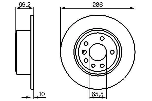 Discos de freio BOSCH para Holden VECTRA Saab 9-3 9-5 900 93-15 0569118, 0986478436 - Imagem 2 de 4