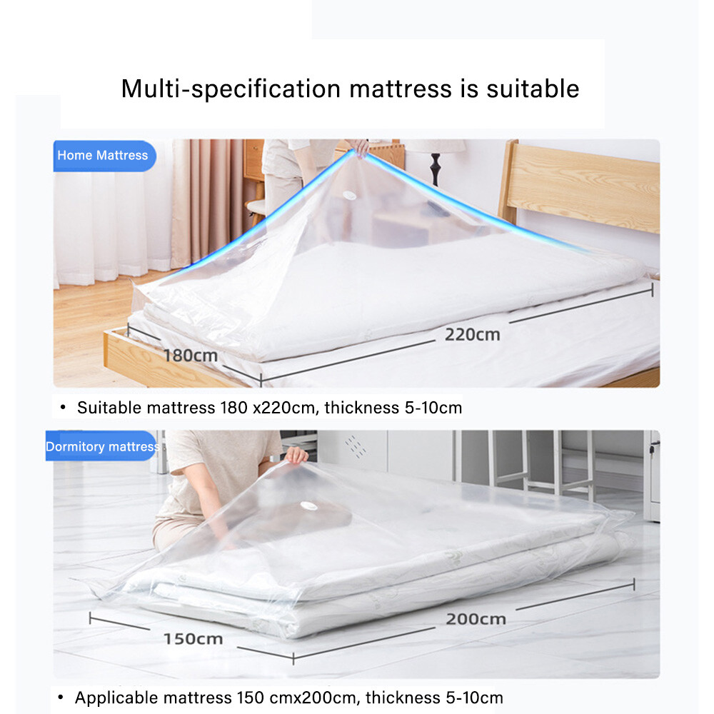 Mattress Vacuum Storage Bag Small L 180 X 80 X 30 cm Zip Seal Leak