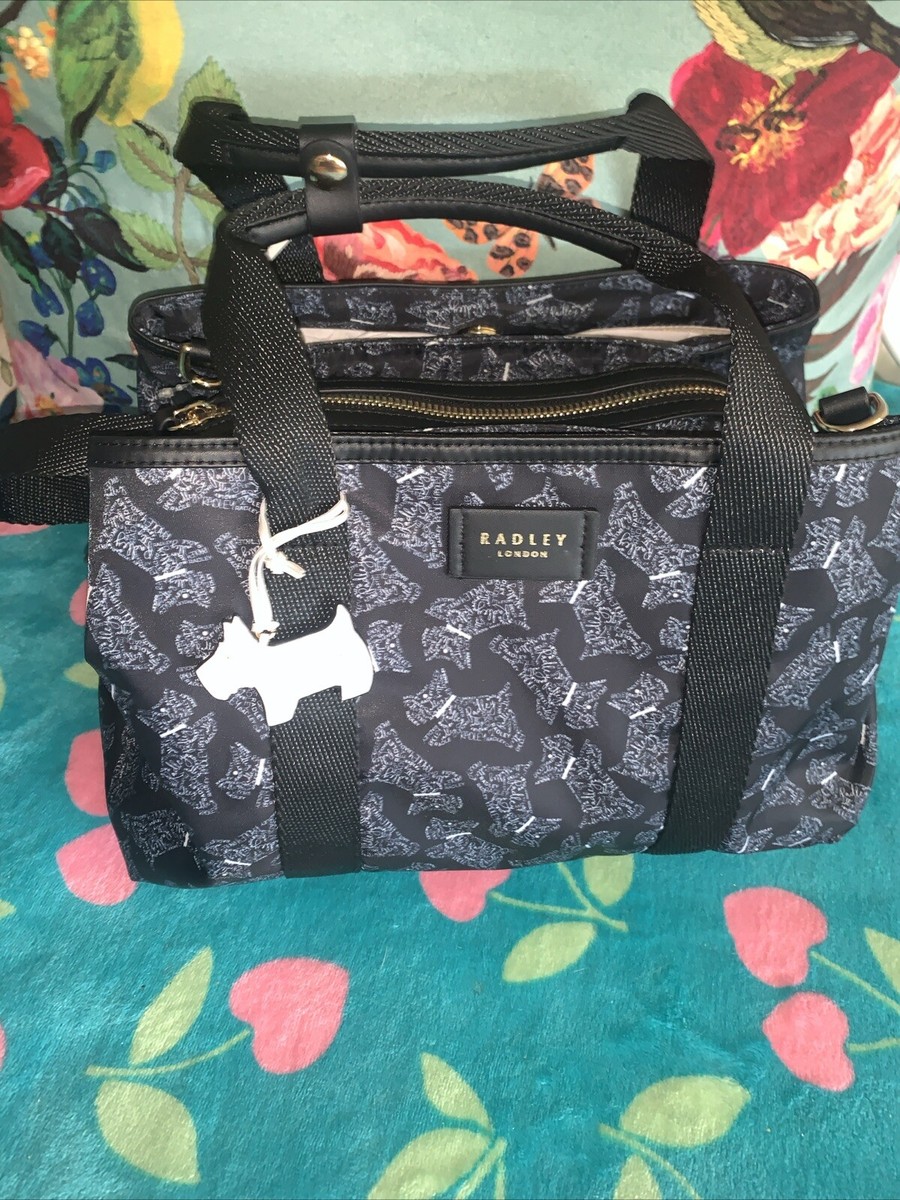 radley canvas tote bag new Black 🐶🌸🐶 Brand New With Tags Rrp £195