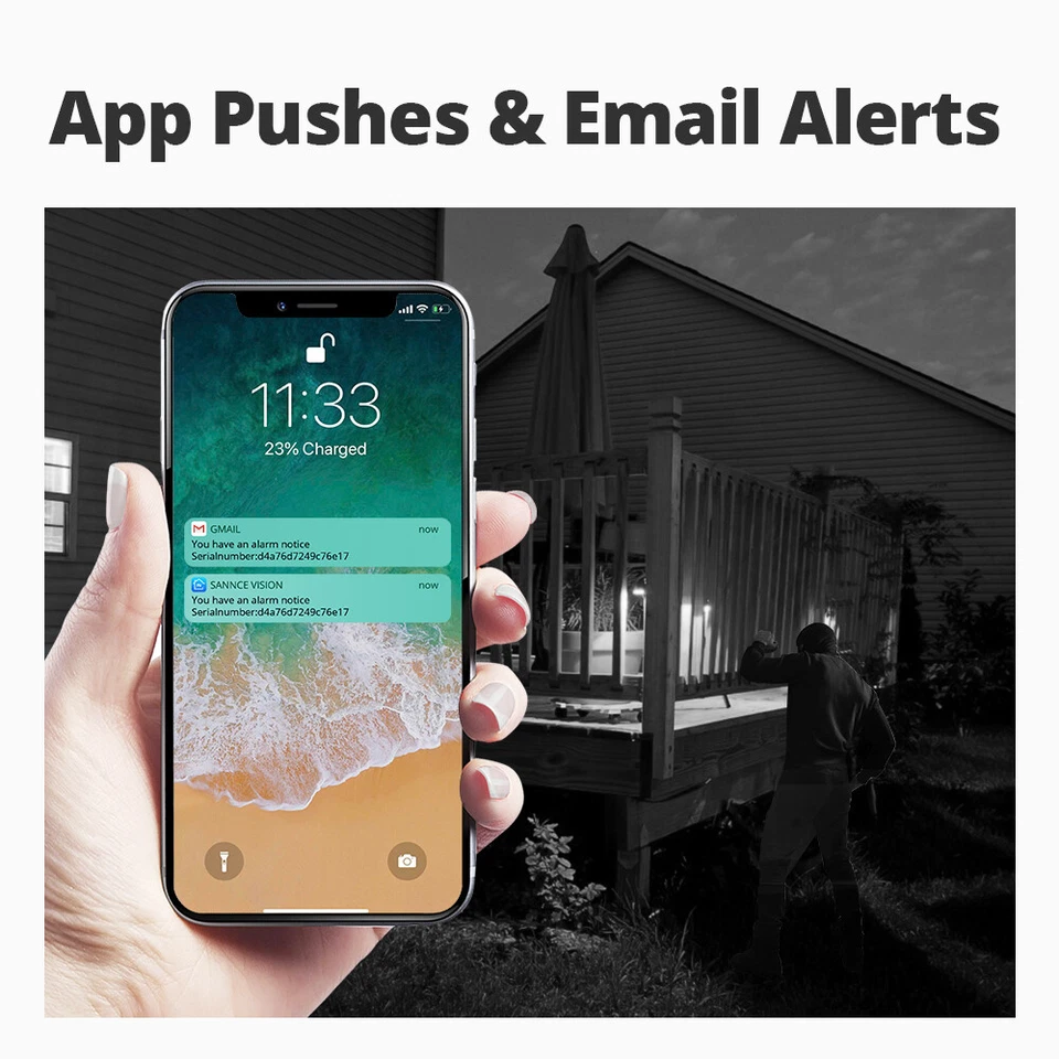 SANNCE 10.1" Monitor LCD 4CH 1080P DVR Überwachungskamera Bewegungserkennung - Bild 3 von 4