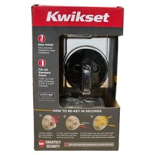 Kwikset Uptown Matte Black Round Single Cylinder Deadbolt with Smart Key S5